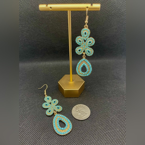 Stella & Dot Capri Turquoise Earrings- NWOT Perfect for Spring and Summer! - Picture 7 of 9